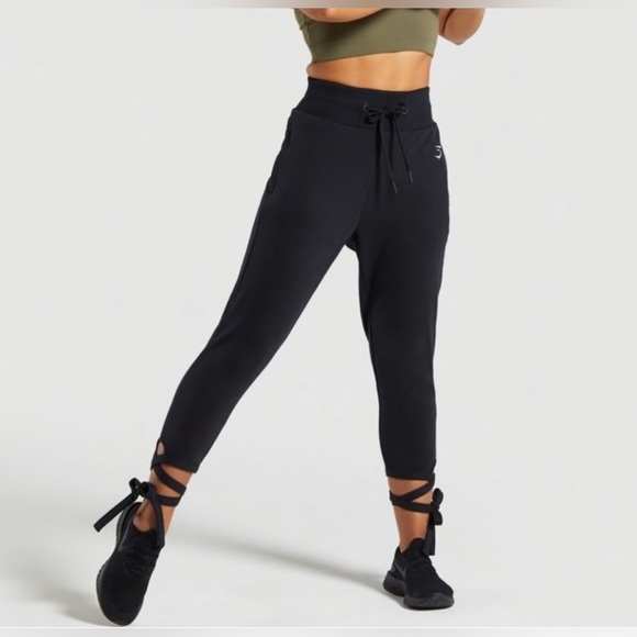 Gymshark Ark Cropped Ankle Tie High Rise Sweatpants - Picture 1 of 5